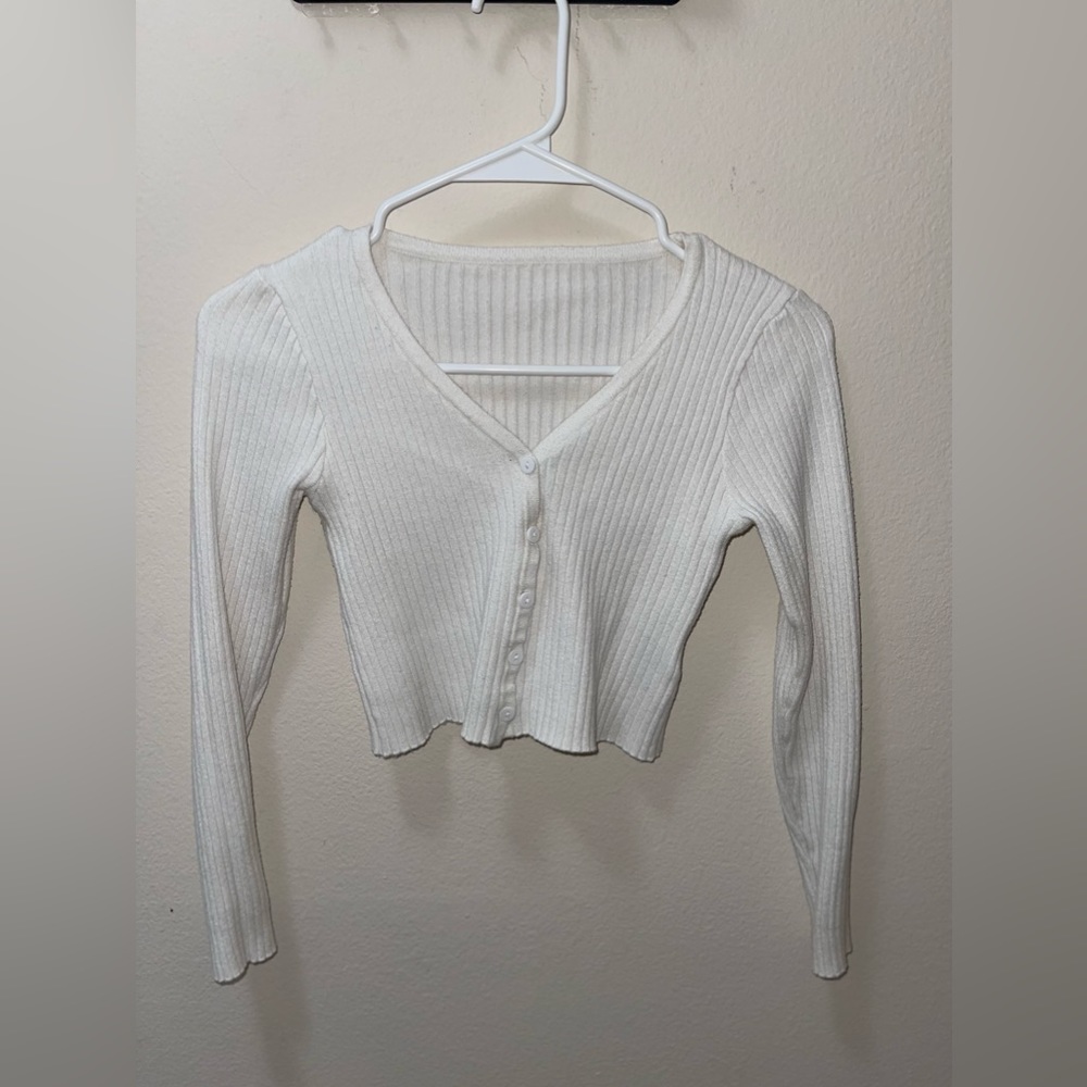 White sweater/cardigan- size small